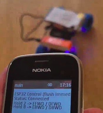 Carigy being controlled via Bluetooth from a phone